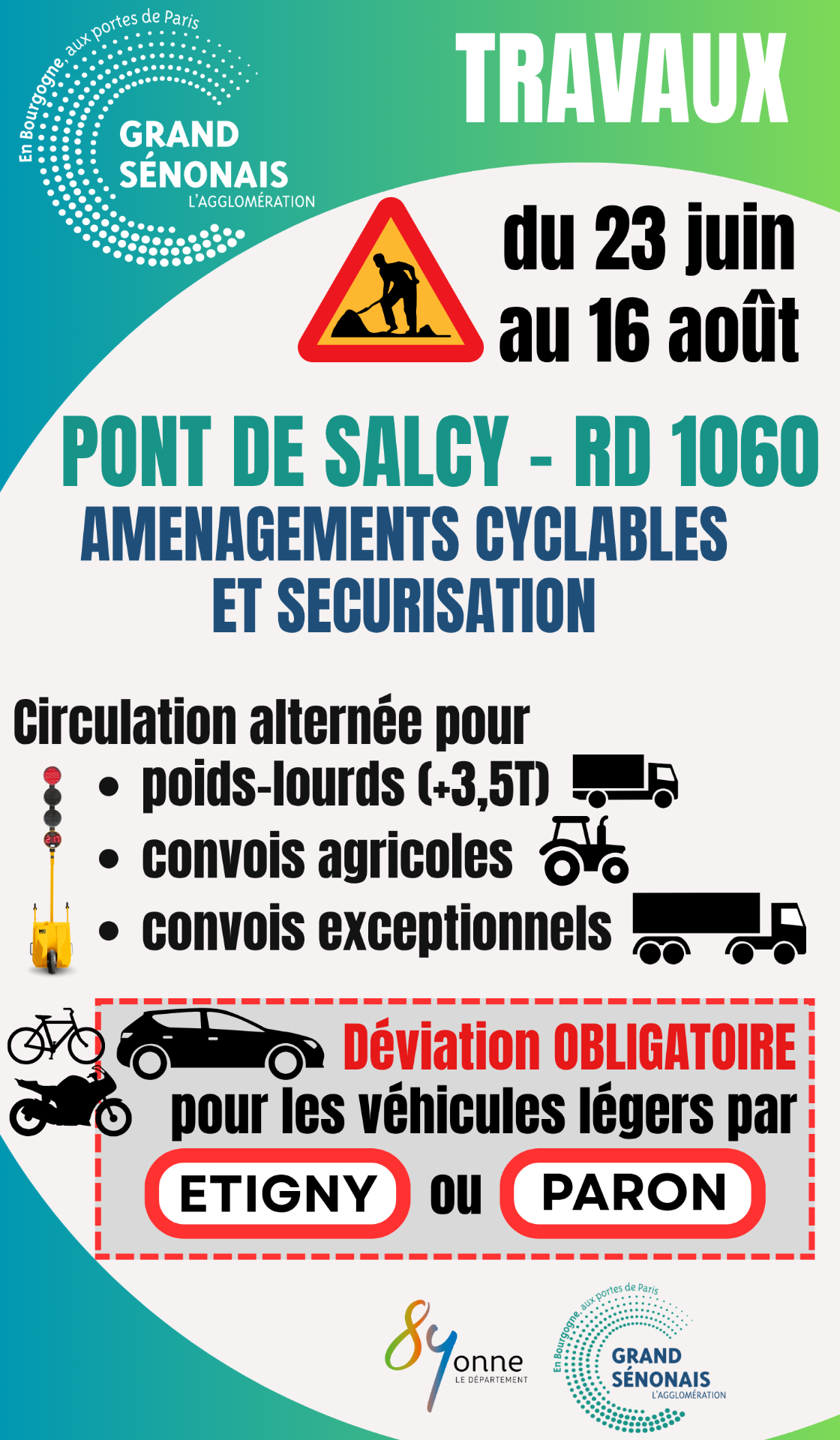 Travaux du Pont de Salcy du 23 juin au 16 août
