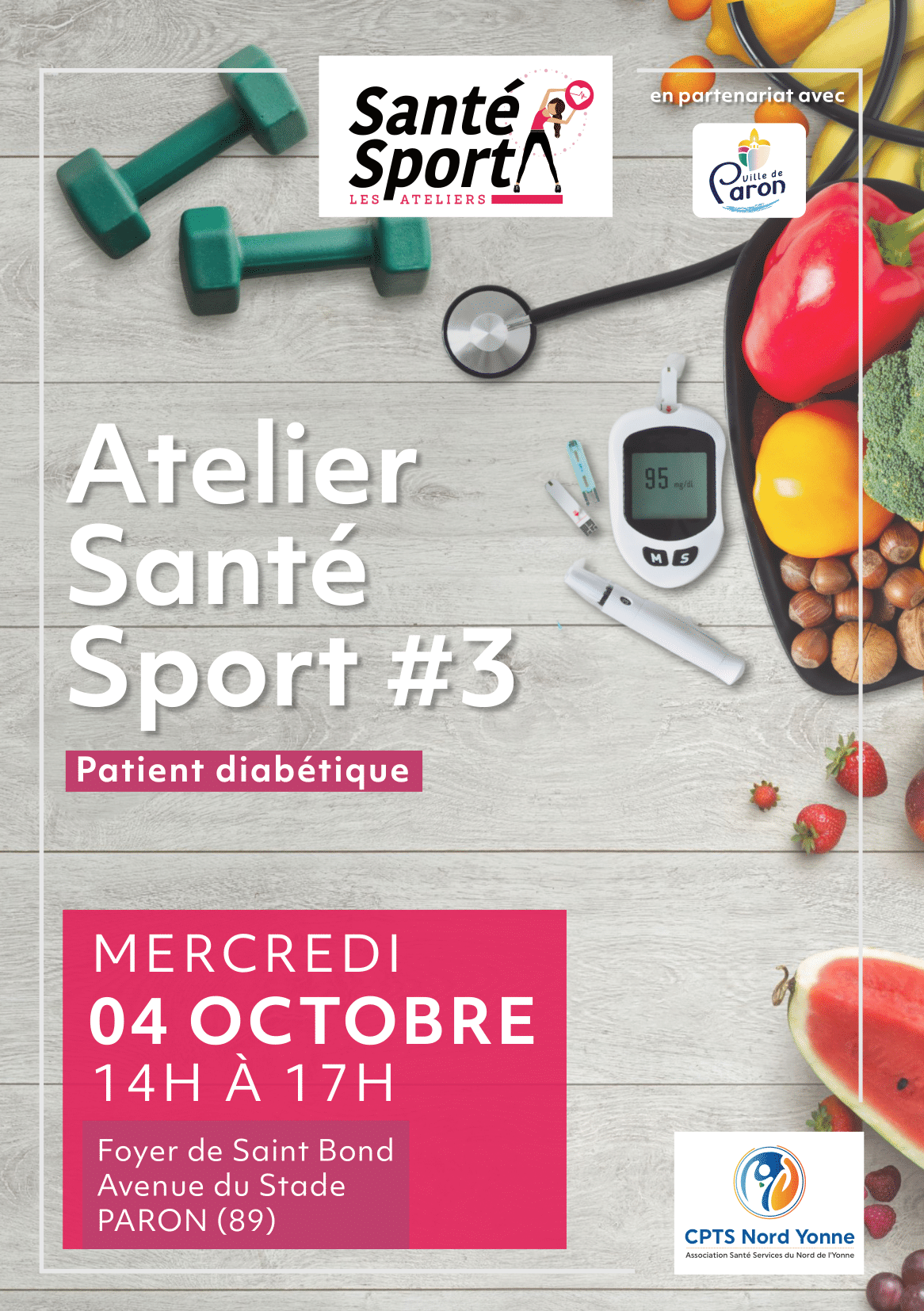 Atelier Santé Sport #3 - Mercredi 04 Octobre de 14h00 à 17h00