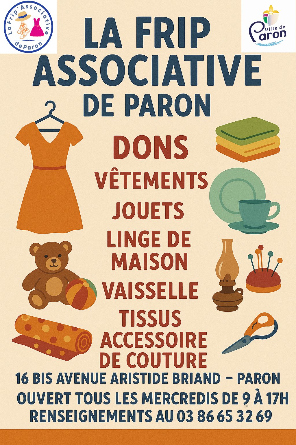 LA FRIP ASSOCIATIVE ORGANISE UNE JOURNÉE « PORTE OUVERTE » CE SAMEDI 07 FÉVRIER 2026 DE 9H À 17H.