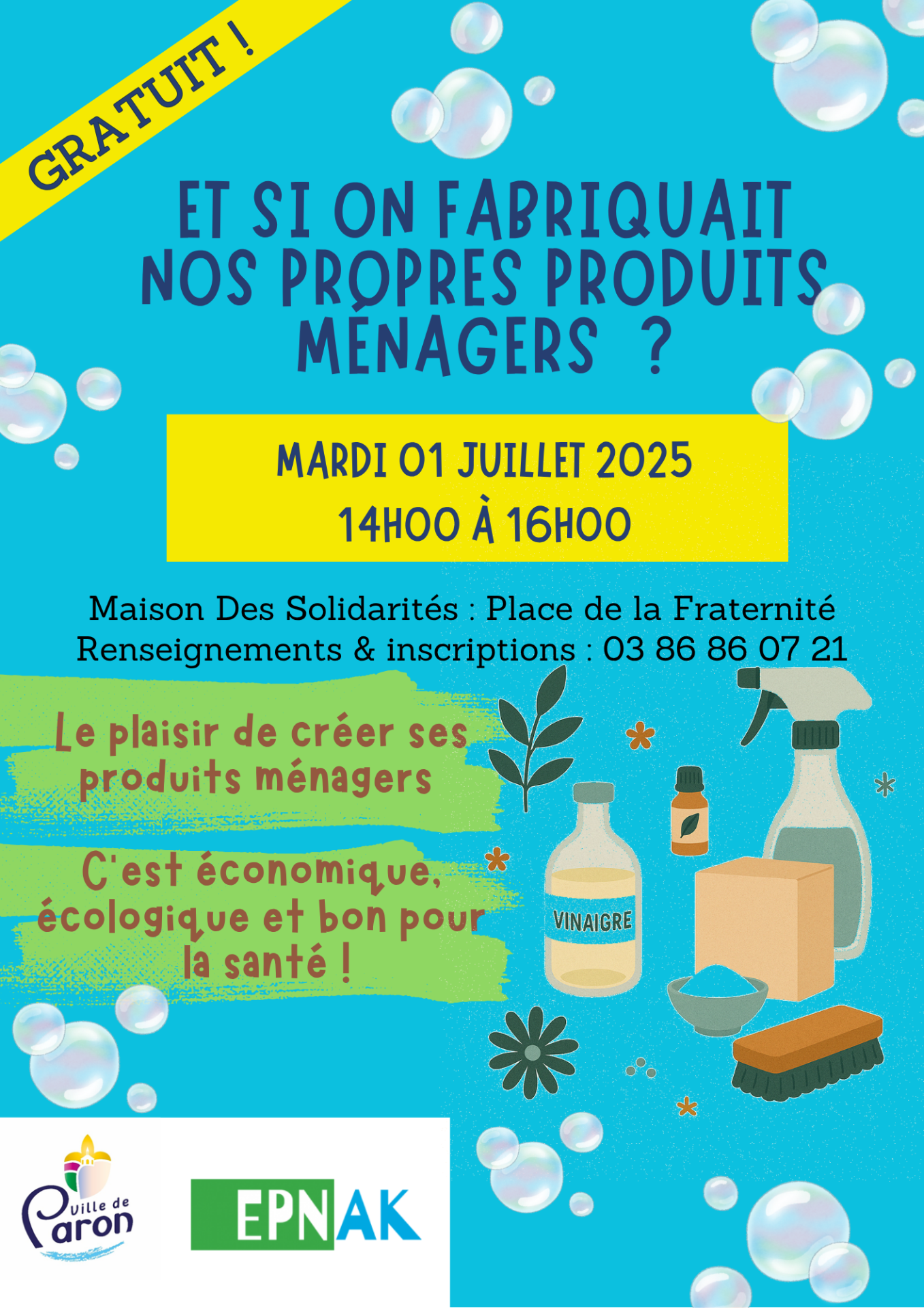 Atelier fabrication de produits ménagers 