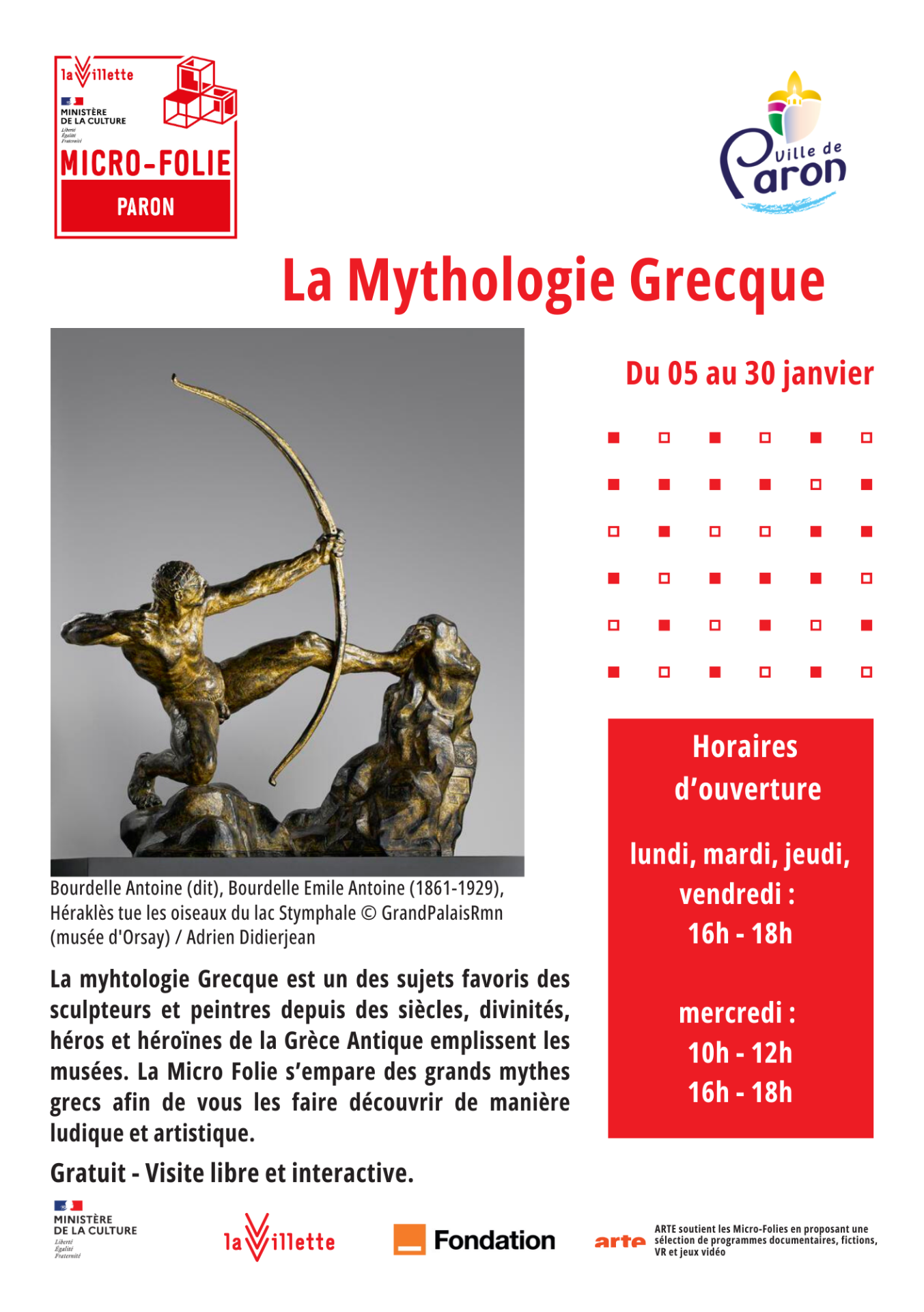 MICRO-FOLIE EN JANVIER, C'EST LA MYTHOLOGIE GRECQUE