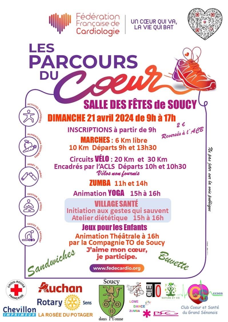 LES PARCOURS DU CŒUR À SOUCY LE DIMANCHE 21 AVRIL 2024