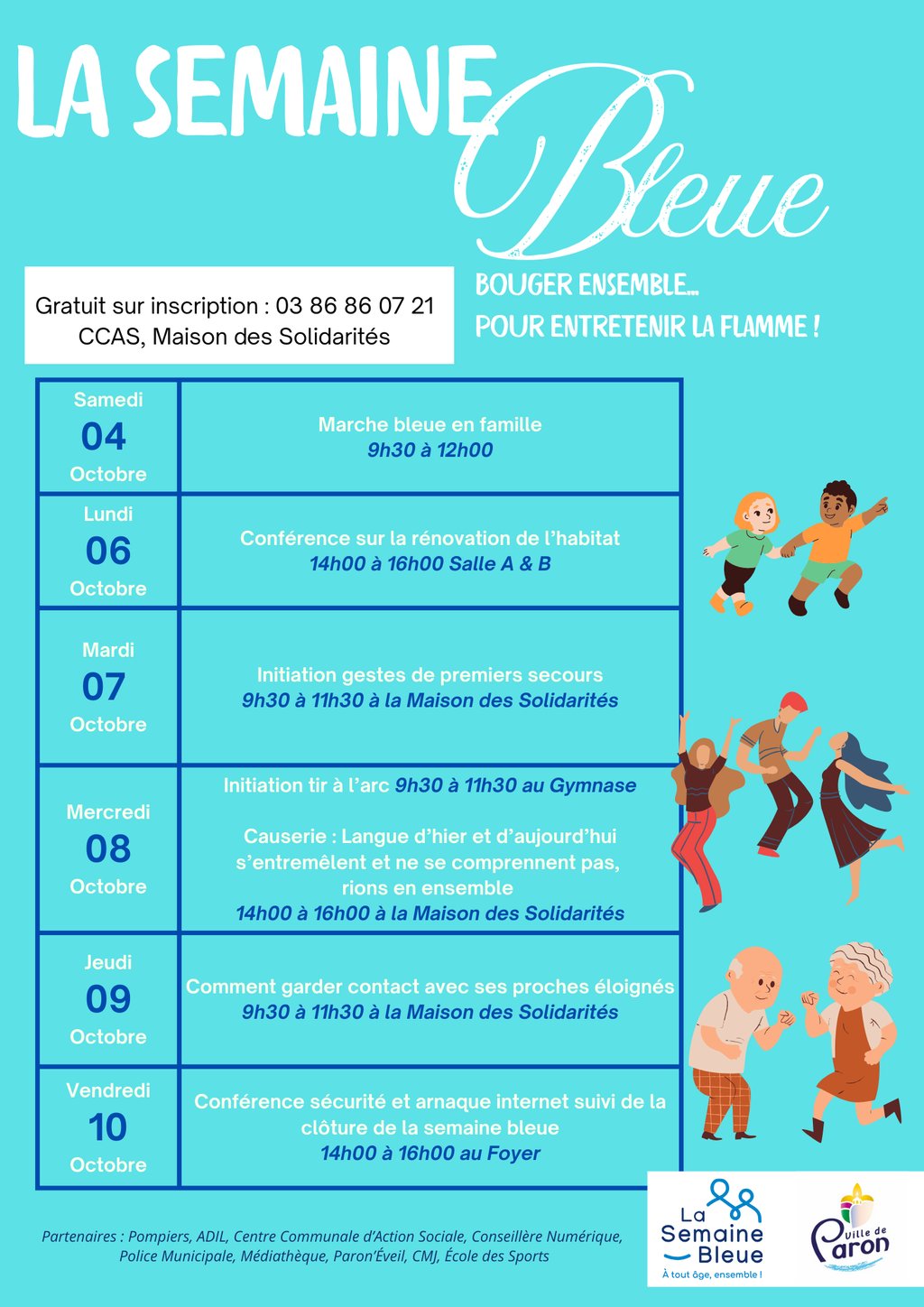 PROGRAMME DE LA SEMAINE BLEUE DU 04 AU 10 OCTOBRE.