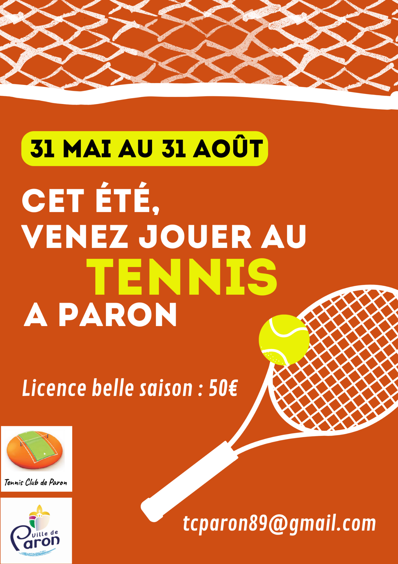 Licence estivale de tennis