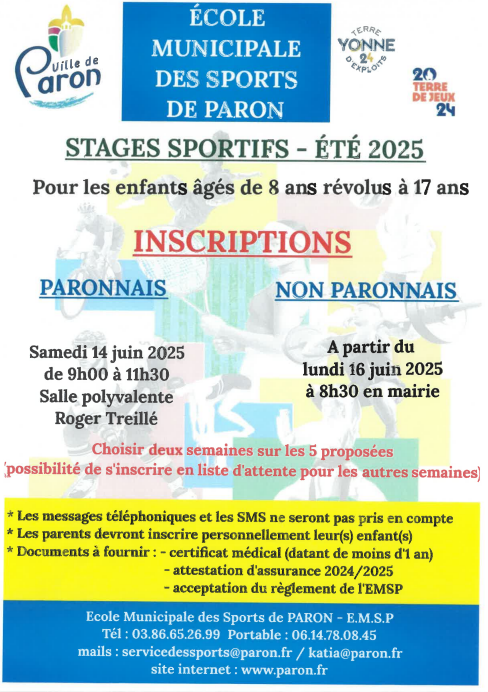 Stages Sportifs EMSP - Été 2025