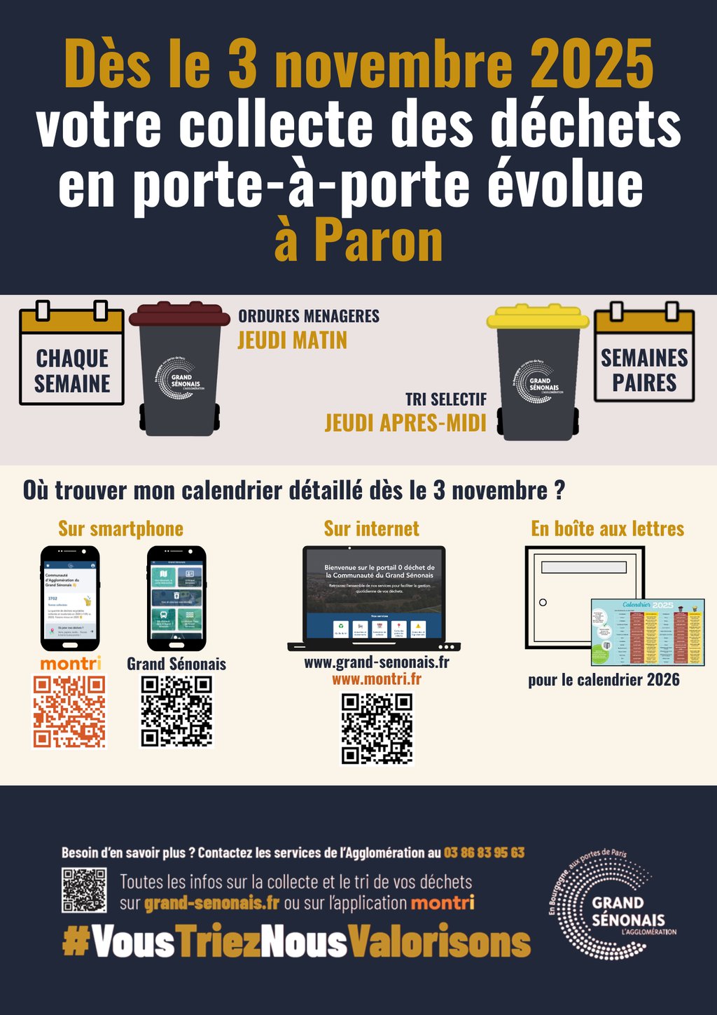 A PARTIR DU 3 NOVEMBRE 2025, LA COLLECTE EN PORTE-À-PORTE ÉVOLUE