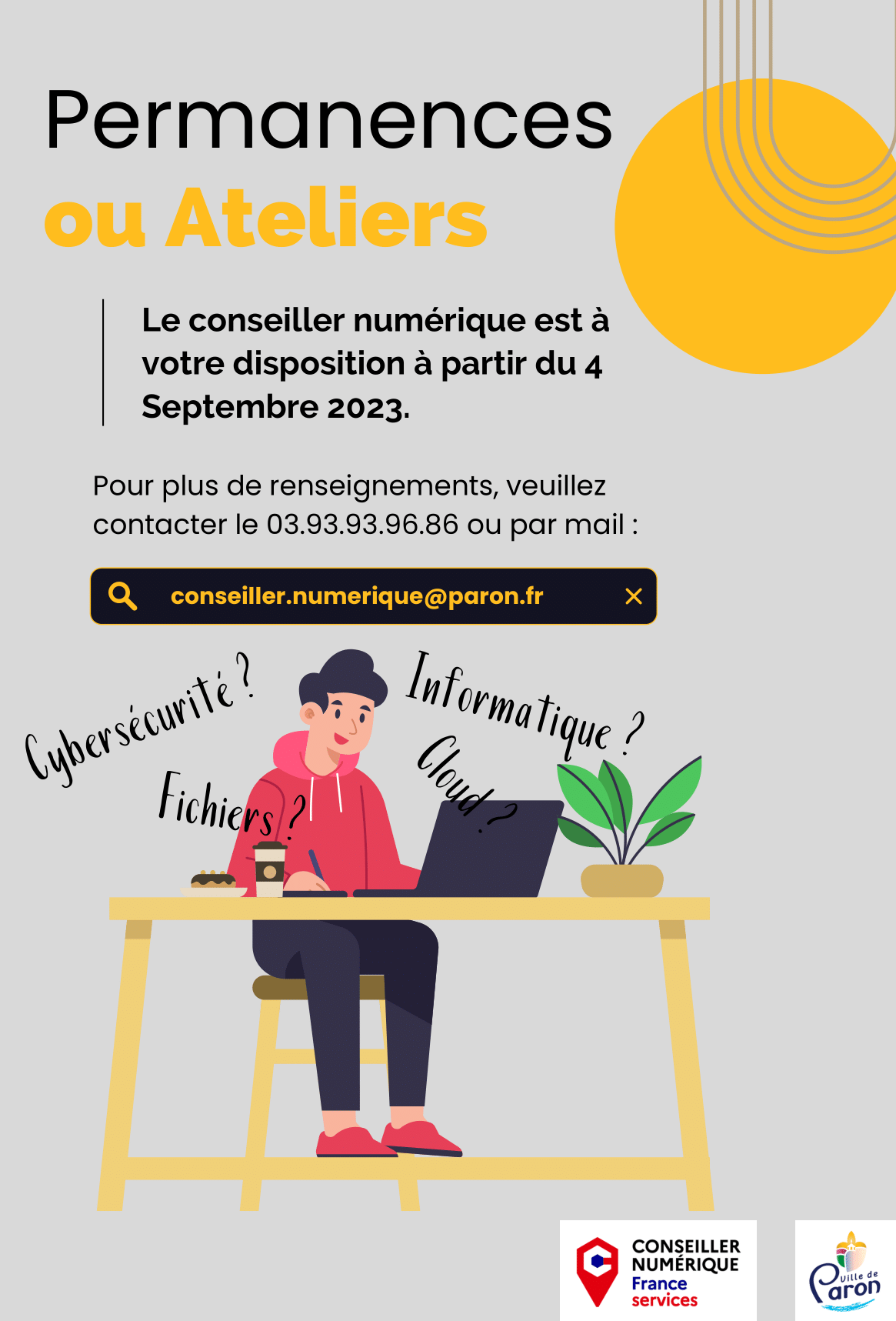 Ateliers ou permanences numériques - à partir du 4 Septembre 2023