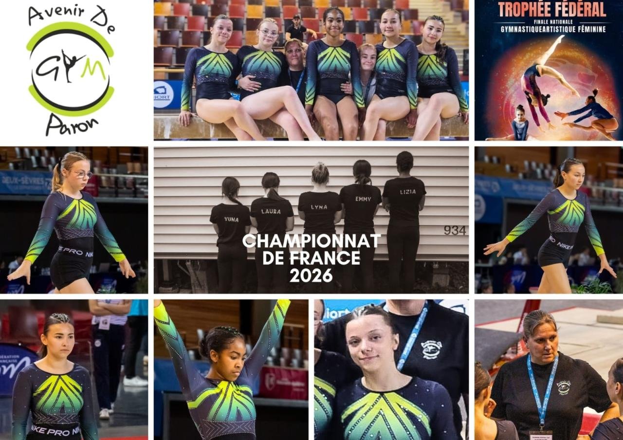 LE CLUB DE GYMNASTIQUE DE PARON AU CHAMPIONNAT DE FRANCE DE GYMNASTIQUE À NIORT