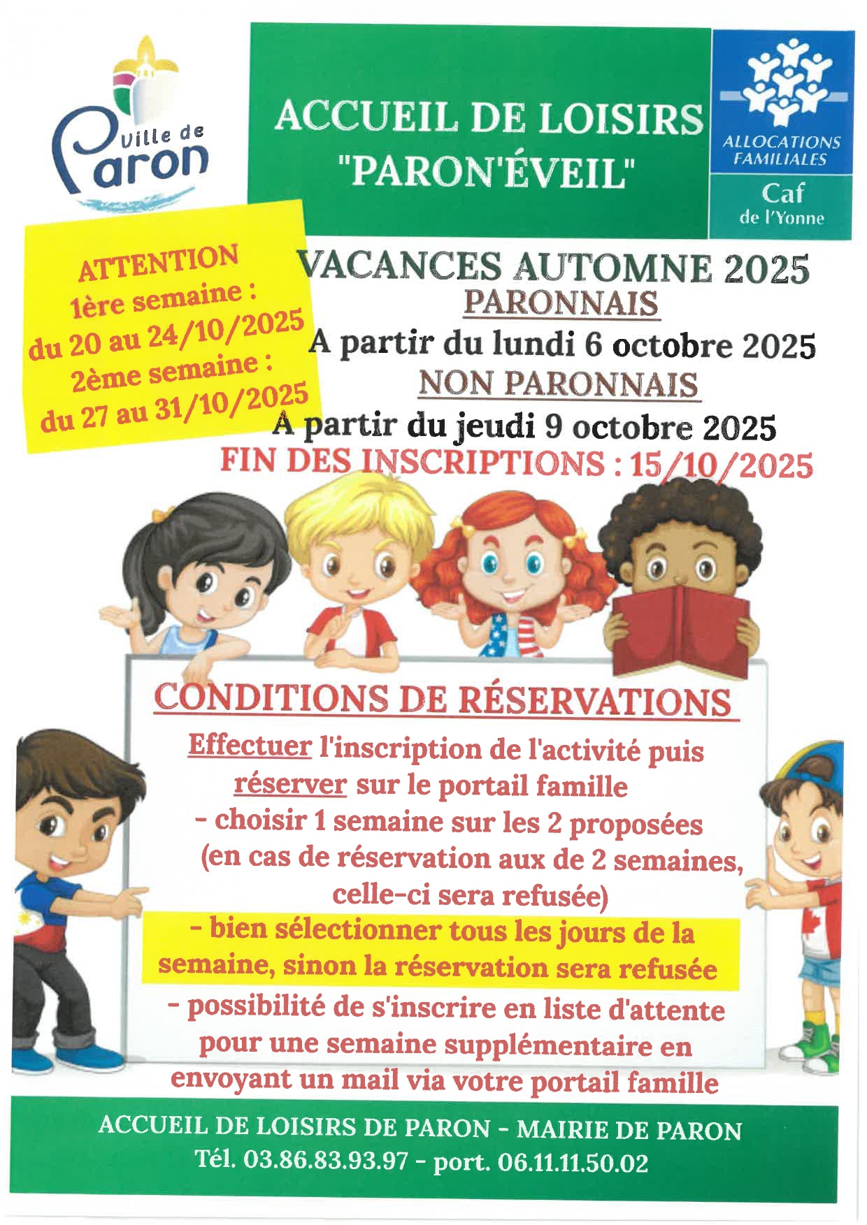 CENTRE DE LOISIRS AUTOMNE 2025