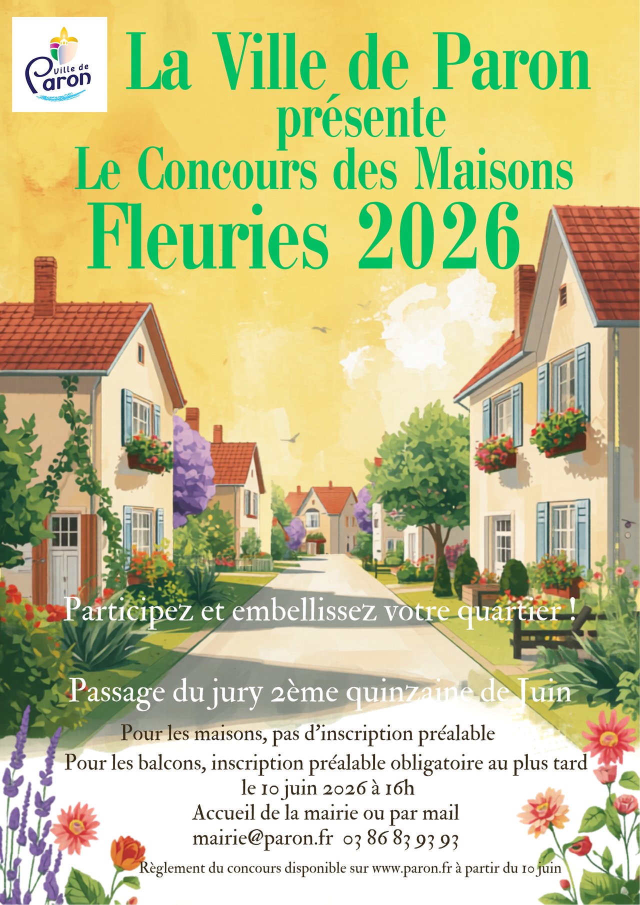 PARON ORGANISE LE CONCOURS DES MAISONS FLEURIES 2026.