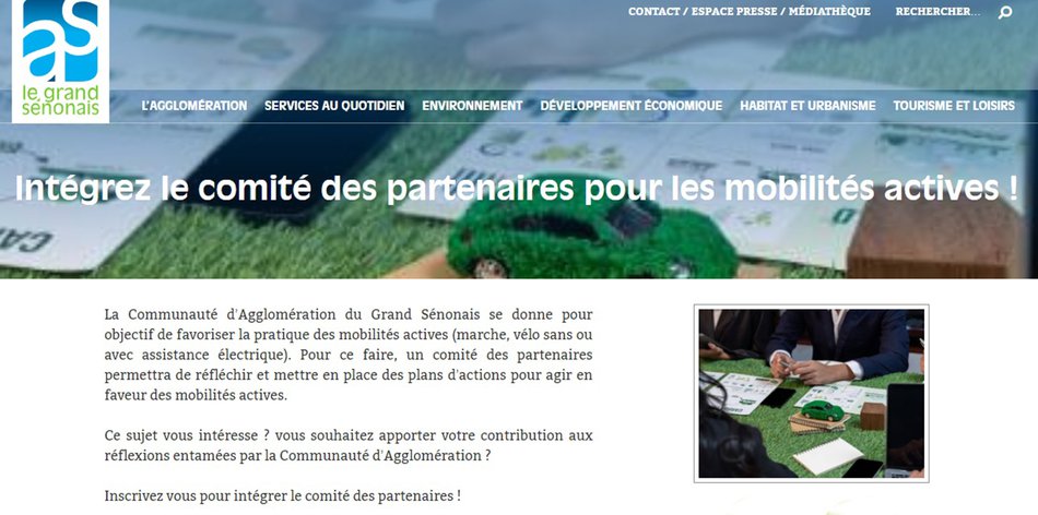 La Communauté d'Agglomération du Grand Sénonais et la pratique des mobilités actives